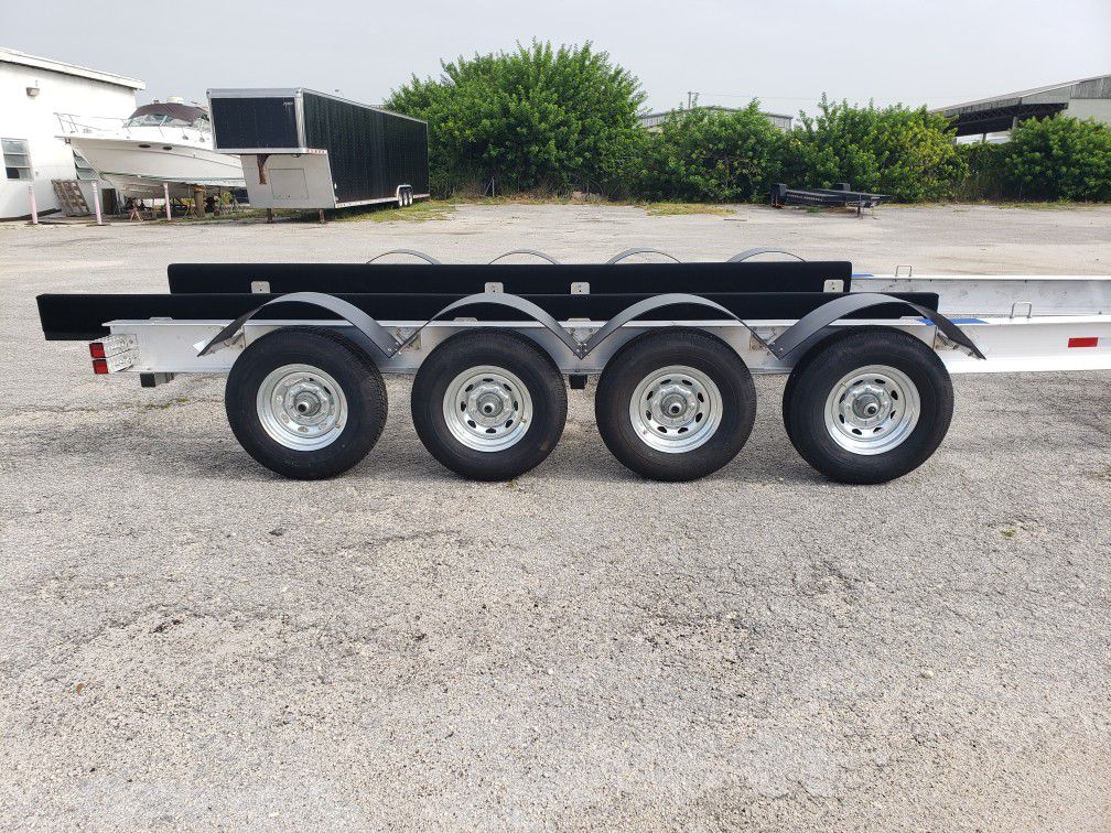 2021 Boat Trailer 40 Ft 28000 LBS ALL Aluminum And Stainless Steel, LED Light Water Proof, Electric  Brakes, 4 Axell ,tires 16' Feel Free To Contact.