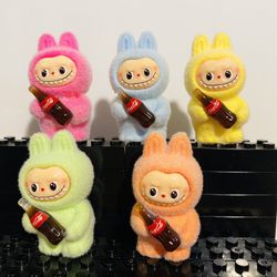 Labubu Figurines with Coke Accessory | Cute Toy Figures Desk or Display