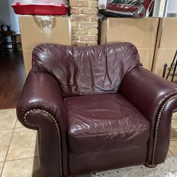 Leather Sofa And 2 Large Chairs