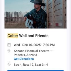 Colter Wall @ AZ Financial X 2 - Wed, 12/10 