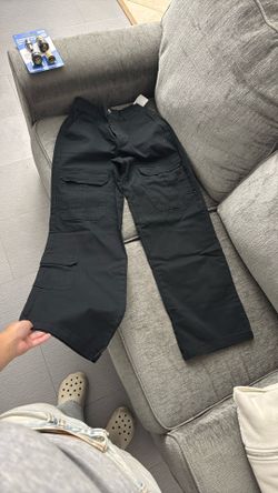 Wide Leg Black Cargo Pants