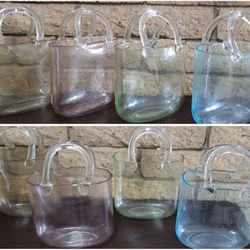 Decorative Purse Glass Vases - Set of 4
