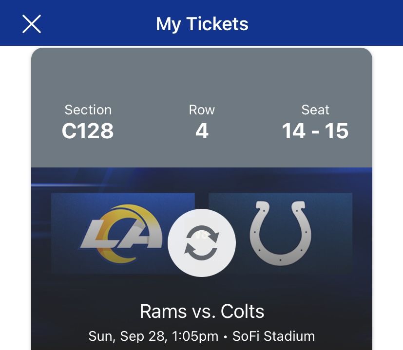 Rams vs Colts Tickets Sep 28