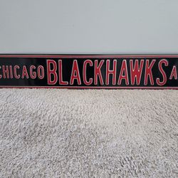 Chicago Blackhawks Ave Metal Sign