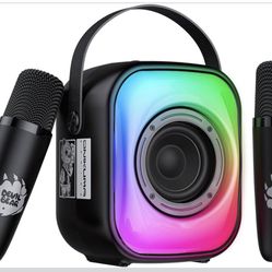 New Mini Karaoke Machine with Two Wireless Microphones