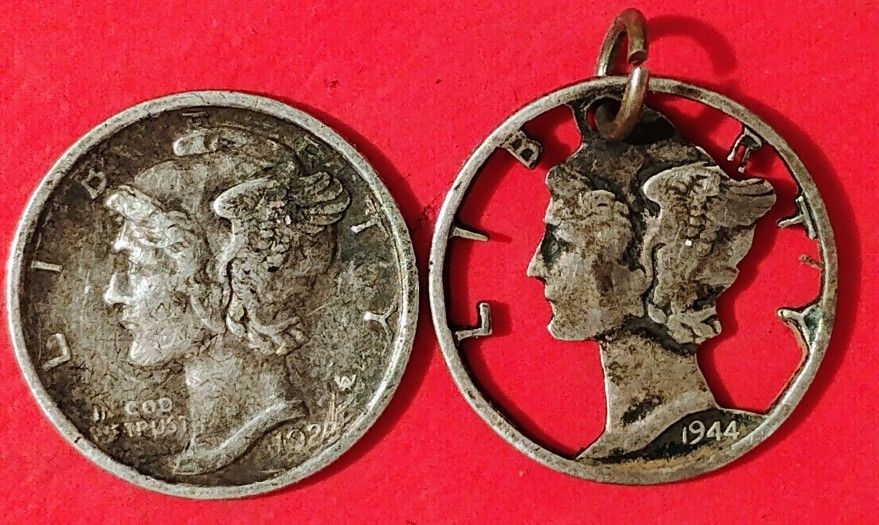 Mercury Dime And Pendant 192 ? / 1944