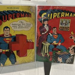 🔥 Golden Age Superman #34 & #35 (1945) – Rare Vintage Comic Lot