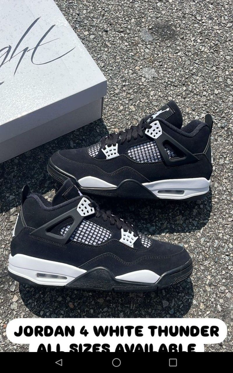 Jordan 4s White Thunder Men And Grade School Available