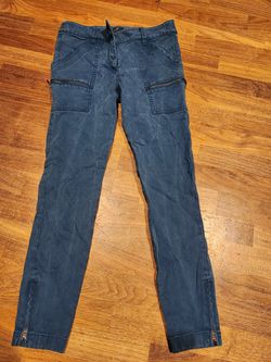 Womens Ann Taylor loft blue straight leg cargo skinny pants