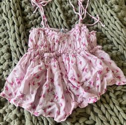 Grey Bandit floral baby doll top
