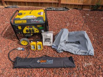 Champion 100(contact info removed)-Watt Dual-Fuel Generator + Emergency Power Accessories — $650 OBO