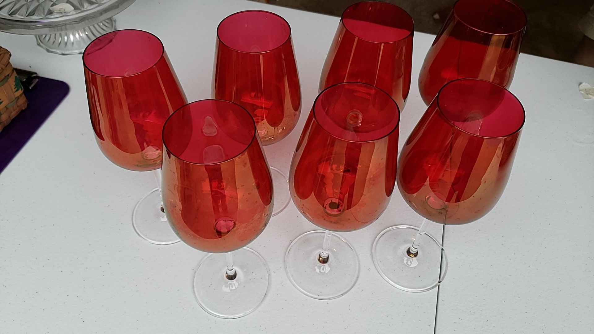 7 red wine glasses from pier one
