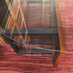 Entertainment Stand With 3 Glass Shelves