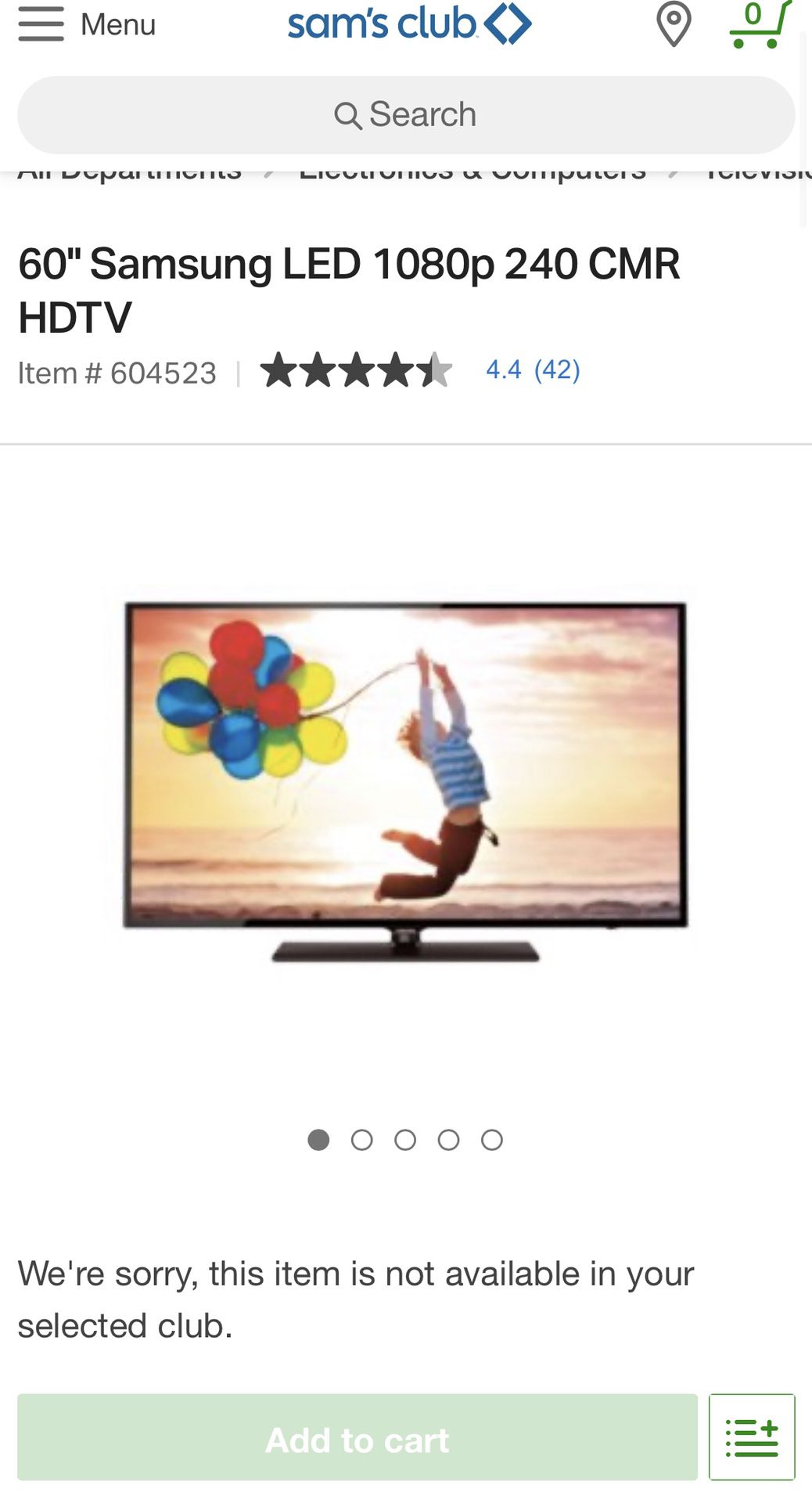 Samsung 60 inch LED TV un60eh6050f OBO