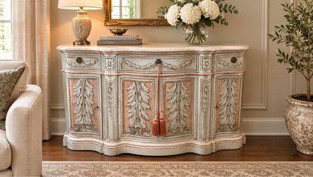 Vintage JEFFCO Furniture French Provincial Sideboard Credenza with Genuine Marble Top