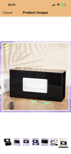 Glove Box Holder Wall Mount Acrylic Dispenser Single Side Loaded Disposable Latex Rubber Glove Box for Kitchen, Office, Restaurant(Black)