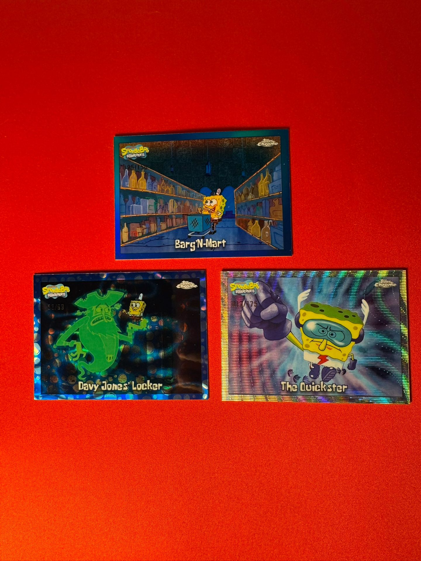 SpongeBob Topps Chrome / Numbered (lot of 3)