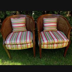 Set Of Two Cane Chairs In Good Conditions 