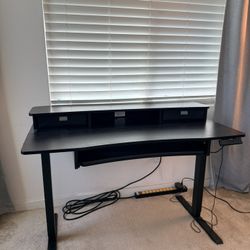 HUANUO 48" x 26" Electric Adjustable Office Computer Desk with 2 Drawers & 26.7" Keyboard Tray