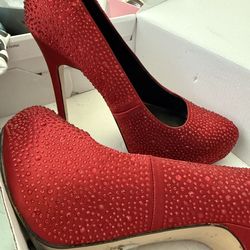 Aldo red rhinestone pumps “Jay Rose”