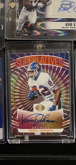 Vance Johnson Denver Broncos Superlatives Autograph Card