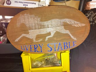 livery stable wooden vintage original sign