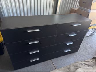 Tvilum 8-Drawer Double Dresser in Black Matte
