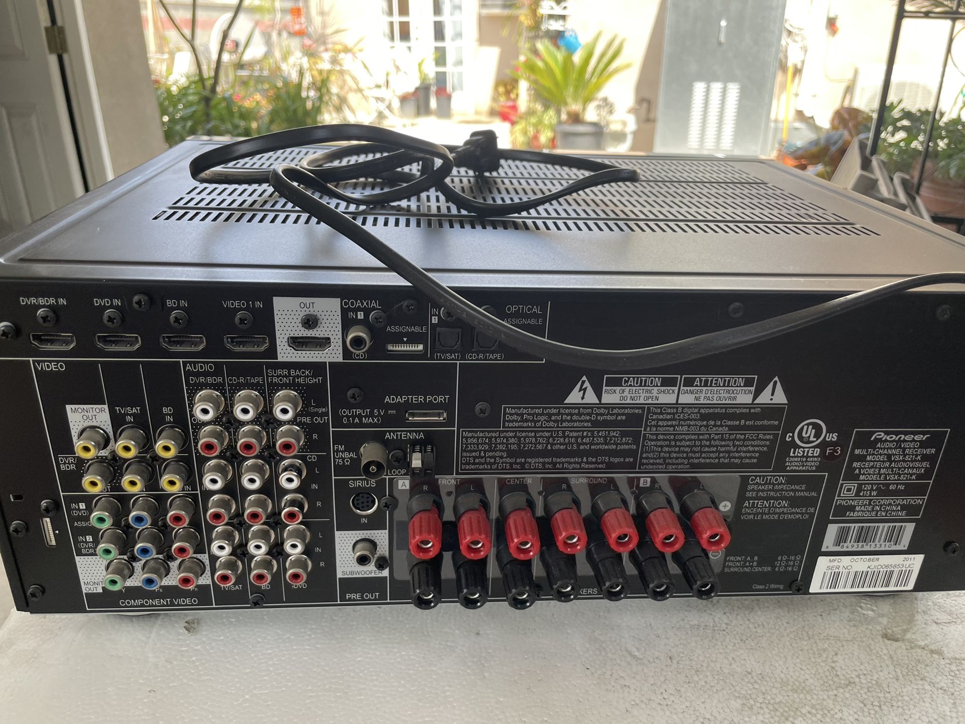 Pioneer VSX-821-K Multi-channel Home Theater Receiver