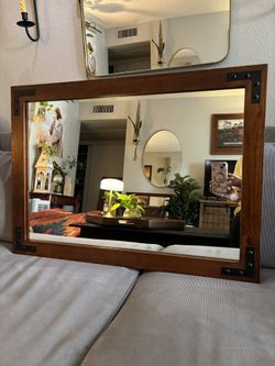 Rustic/Boho Style Walnut Mirror
