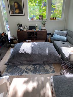 Lounge & Co Oversized Foam Floor Pillow / Lounger – Gray