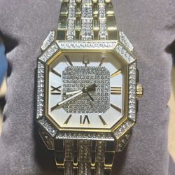 Bulova Octava Crystal Men's Watch 98A295 Stainless Steel