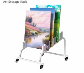 Art canvas storage rack w wheels
