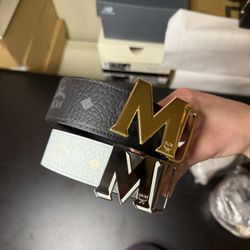 Brand New MCM Belts Reversible Black Red White  