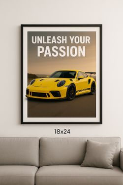Porsche GT3 RS Minimalist Wall Art – High-Resolution Print