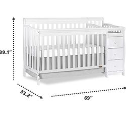 dream on me  5-in-1 convertible crib with changer White