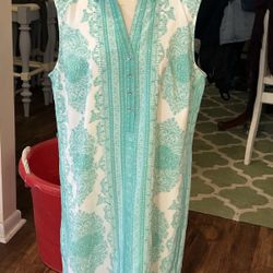 The Limited Ashton Women’s Size XL Green White Dress Fully Lined