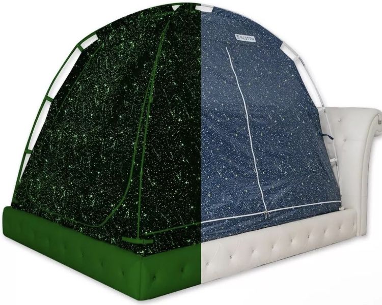 Bed Tent for Privacy and Cozy Sleep, Twin Night Sky (Glow-in-The Dark) By Besten