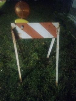 Old Road Barrier Sign