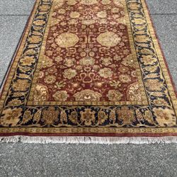 Hand Knotted Wool Jaipur Indian Rug