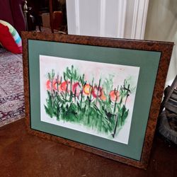FRAMED WATERCOLOR FLORAL ART BY BENNETT - SIGNED