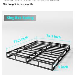 King Metal Box Spring Frame With Cover
