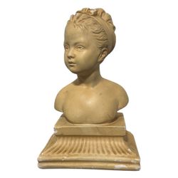 Vintage Alexander Backer Bookends French Bust Statue Young Girl