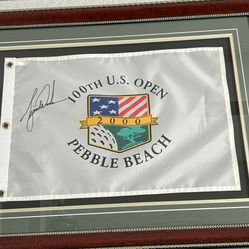 Tiger Woods Signed  100th US Open Flah
