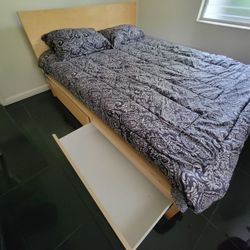 Queen Bed And New Mattress 