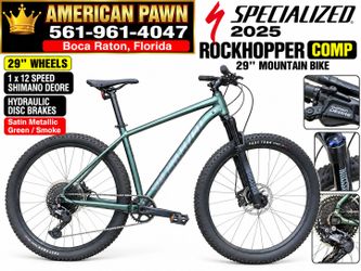 Specialized Rockhopper Comp 29 Satin Metallic Green / Smoke 2025 Hard Tail Mountain Bike