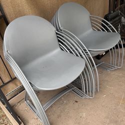 Steelcase gray stacking chairs
