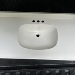 37 Inch Cultured Marble Vanity Top (new)