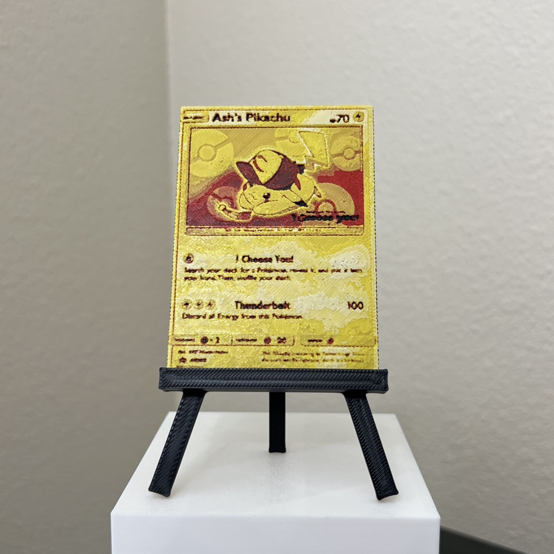 3D printed Pikachu Pokémon Card