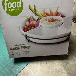 Food Network Porcelain Round Server Tray