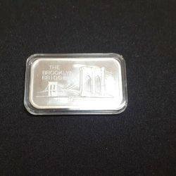 Vintage Brooklyn Bridge 1 oz Silver Bar 